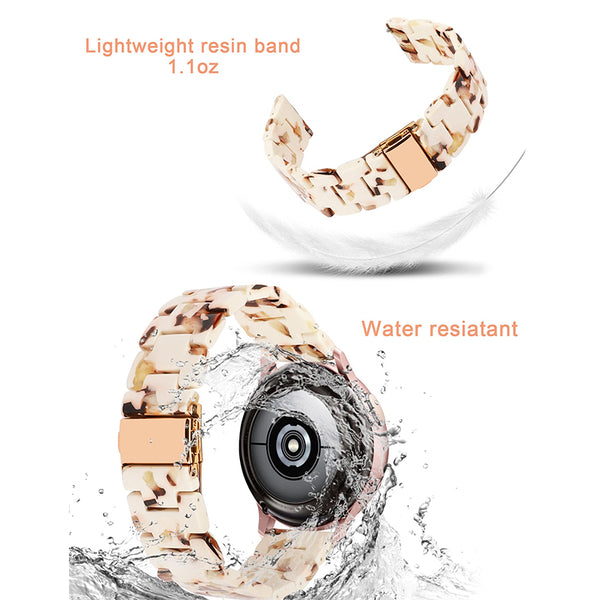 Wearlizer 20mm Resin Strap for Samsung Galaxy Watch Active 2/ Galaxy Watch 4 40mm 44mm Band Women Men