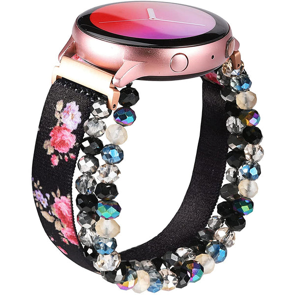 Wearlizer Samsung Active 2 Watch Band/Galaxy Watch 4 40mm 44mm, 20mm Fashion Stretchy Strap for Galaxy Watch 3 41mm/Watch 42mm Women Girl