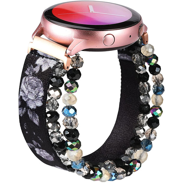 Wearlizer Samsung Active 2 Watch Band/Galaxy Watch 4 40mm 44mm, 20mm Fashion Stretchy Strap for Galaxy Watch 3 41mm/Watch 42mm Women Girl