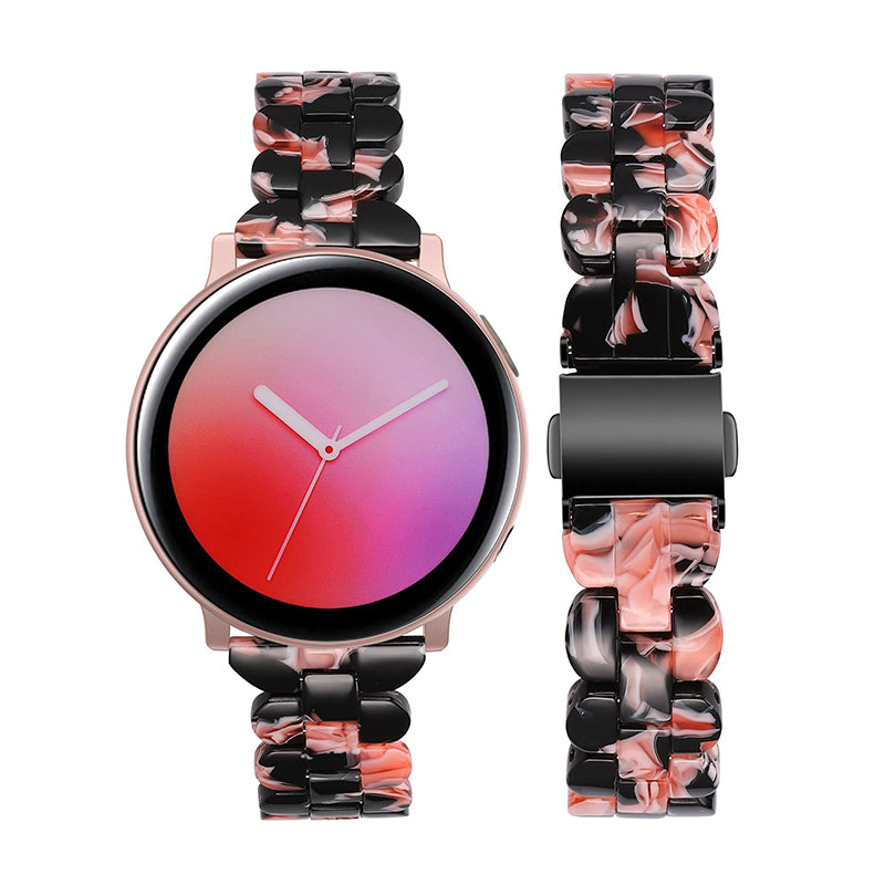 Wearlizer 20mm Stainless Steel Fashion Resin band for Galaxy Watch 4 40mm 44mm/Samsung Active 2 Watch