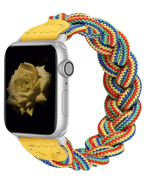 Wearlizer Apple Watch Bands Slim Elastic Braided Loop Strap Wristband Stretchy Woven