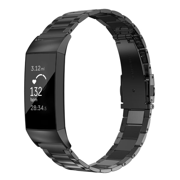 Wearlizer Stainless Steel Fitbit Charge 3 Bands/Fitbit Charge 4 Bands Women Men,Ultra-Thin Lightweight